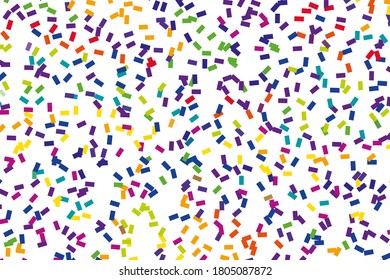 Festival pattern with confetti or donut's glaze, sprinkles. Festive background, vector illustration