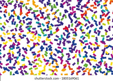 Festival pattern with confetti or donut's glaze, sprinkles. Festive background, vector illustration