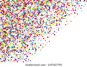 Festival pattern, frame with color round glitter, confetti. Random, chaotic polka dot. Bright background  for party invites, wedding, cards, phone Wallpapers. Vector illustration. Typographic design.
