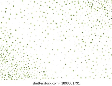 Festival pattern with green round glitter, confetti. Random, chaotic polka dot. Bright background  for party invites, wedding, cards, phone Wallpapers. Vector illustration. 