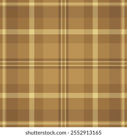 Festival plaid check fabric, bandanna texture vector background. Tiny textile tartan pattern seamless in orange and amber colors palette.