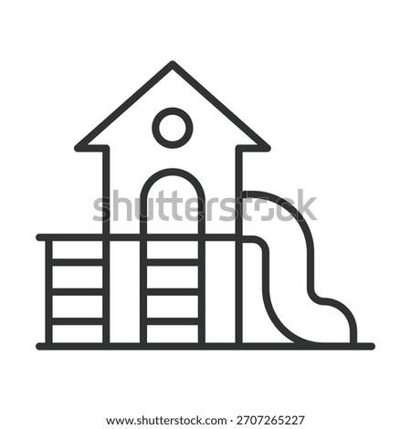 festival playground icon in line design. playground, slide, children, fun, outdoor, festival on white background vector. festival playground editable stroke icon