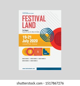Festival Poster Template With Geometric Background