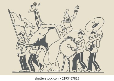 Procesión de fiestas caminando por la calle