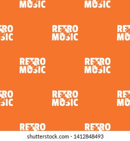 Festival retro music pattern vector orange for any web design best