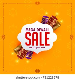 festival sale background with diwali crackers