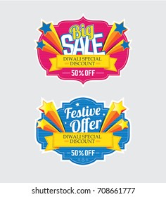 Festival Sale Banner, Sticker Design Set