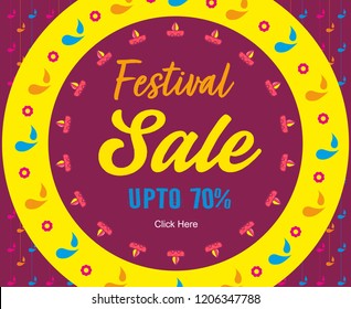 Festival Sale Design template and background on  Diwali 