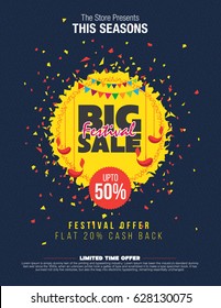 Festival Sale Template with Abstract Background - Big Sale Design Template for Festival