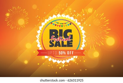 Festival Sale Template Design with Abstract Background