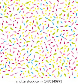 Festival seamless pattern with colorful confetti. Repeating background, vector illustration