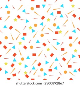 Festival seamless pattern with confetti.
