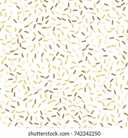 Festival seamless pattern with confetti or donut's glaze, sprinkles. Repeating background, vector illustration 