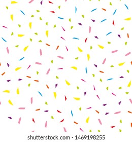 Festival seamless pattern with confetti. Repeating background, vector illustration 