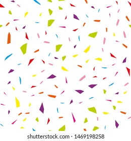 Festival seamless pattern with confetti. Repeating background, vector illustration 