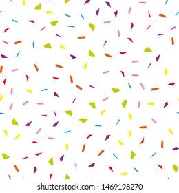 Festival seamless pattern with confetti. Repeating background, vector illustration 