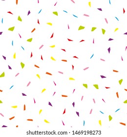 Festival seamless pattern with confetti. Repeating background, vector illustration 