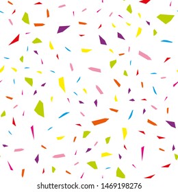 Festival seamless pattern with confetti. Repeating background, vector illustration 