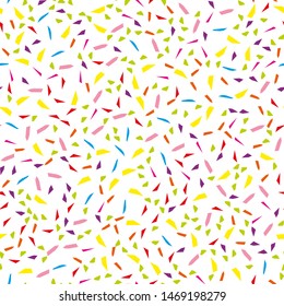 Festival seamless pattern with confetti. Repeating background, vector illustration 