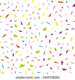 Festival seamless pattern with confetti. Repeating background, vector illustration 