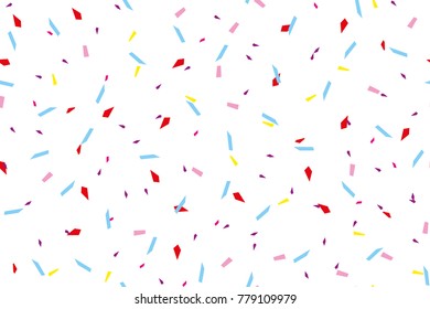 Festival seamless pattern with confetti. Repeating background, vector illustration Rectangular horizontal 