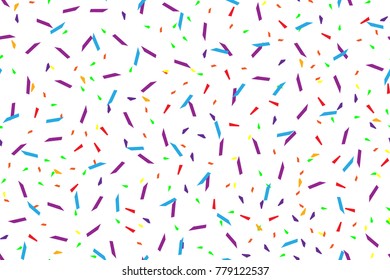 Festival seamless pattern with confetti. Repeating background, vector illustration Rectangular horizontal 