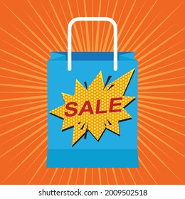 Festival shopping bags on a flash background, Vector illustration design concept in flat style