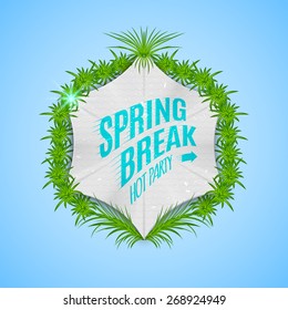 Festival spring break realistic badge, can be used for flyers and presentations