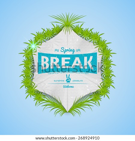 Festival spring break realistic badge, can be used for flyers and presentations