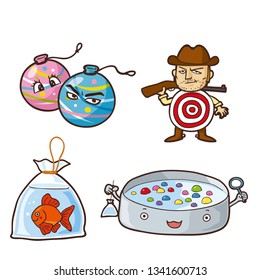 festival stalls illust
