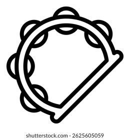 Festival tambourine icon. Outline festival tambourine vector icon for web design isolated on white background
