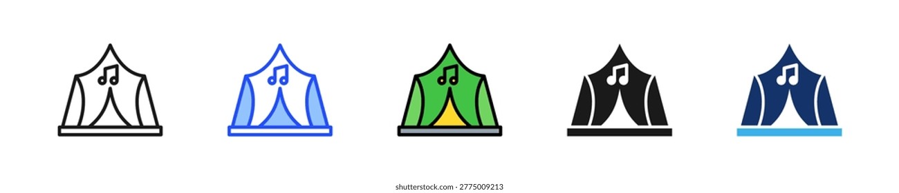 Festival Tent Icon Collection With Multiple Styles