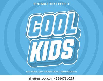 diseño de plantilla de efecto de texto de festival niños geniales uso de estilo 3d para marca comercial y logotipo