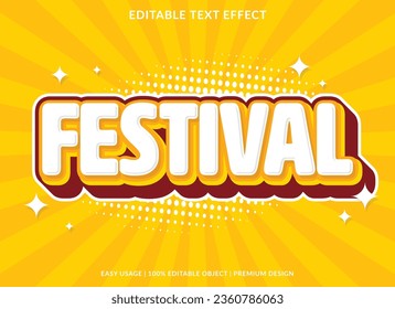 festival text effect template design with 3d style use for business brand and logo