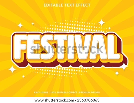 festival text effect template design with 3d style use for business brand and logo