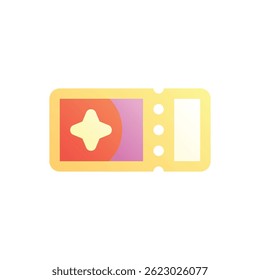Festival ticket. Editable vector icon, coloured.