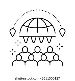 festival tourism line icon vector. festival tourism sign. isolated contour symbol black illustration