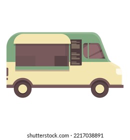 Festival truck icon cartoon vector. Street food. Coffee van