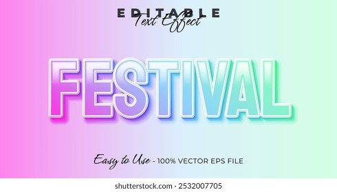 Festival typography stylish editable text effect