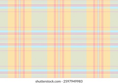Festival vector plaid check, post pattern texture textile. Adorable seamless tartan fabric background in amber and light colors palette.