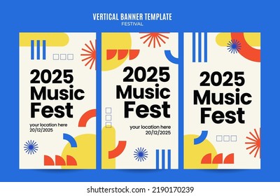 Festival Web Banner for Social Media Vertical Poster, banner, space area and background