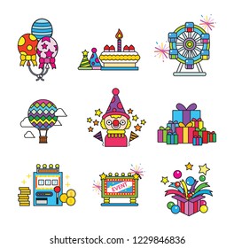 Festivals, amusement park icons