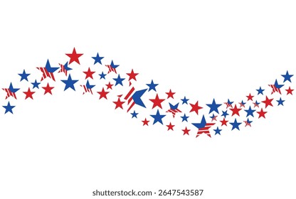 Festive 4th of July American Flag Edge Decoration with Stars – Holiday Banner Vector