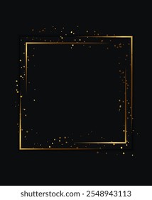 Festivo abstrato publicidade vetor escuro ilustração fundo com pó dourado e banner quadrado