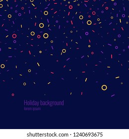 Festive abstract background with confetti. Vector template for design.