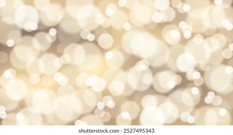 Festive abstract background with golden bokeh light effect