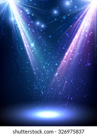 Festive abstract blue background. Vector Illustration.