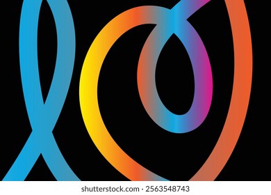 Festive Abstract Celebration Design with Swirling Gradient Colorful 3D Patterns