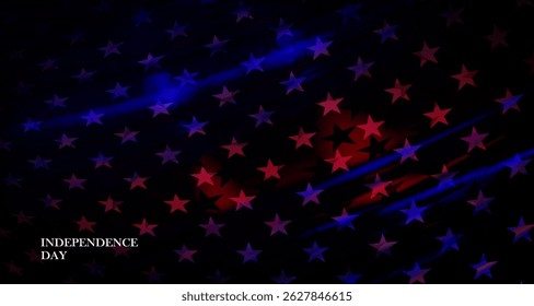Festive abstract composition with an element of a wavy American flag