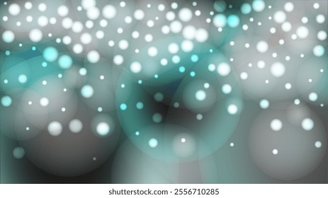 Festive Abstract Defocused Light Spot Background Design. Christmas Snowfall Vector Horizontal Illustration.  Glitter confetti. Winter Snow Sky. New Year Magic Illustration. Falling Snowflakes